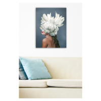 Hanah Home Obraz WOMAN WITH WHITE FLOWER 50x70 cm