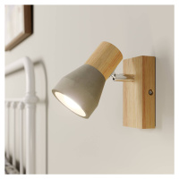 Lindby Lindby Filiz reflektor, 1 světlo, výška 12 cm, dřevo, beton