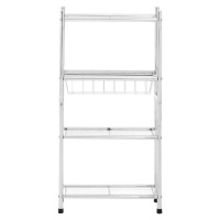 Koupelnový regál v leskle stříbrné barvě 35x68 cm – Premier Housewares