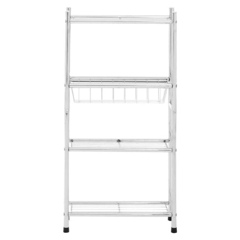 Koupelnový regál v leskle stříbrné barvě 35x68 cm – Premier Housewares