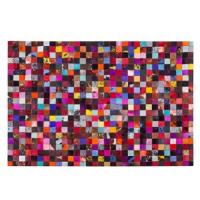 Pestrobarevný patchwork kožený koberec 200x300 cm ENNE, 127873