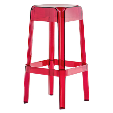 PEDRALI - Vysoká barová židle RUBIK 580 DS - transparentní červená