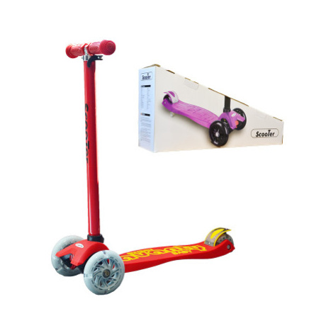 Dětská tříkolová koloběžka svítící  - červená Sparkys