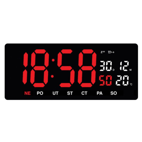 JVD DH3604.3 - Digitální stále svítící hodiny s datumem a dnem v týdnu v češtině