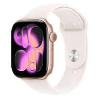 Apple Watch Series 11 GPS + Cellular 46mm zlaté titanové pouzdro se světle ruměným sportovním ře