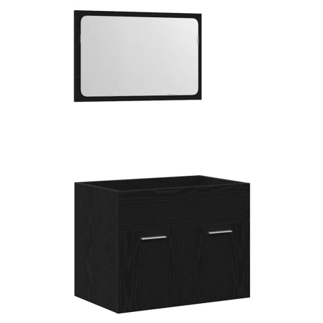 vidaXL Sada koupelnového nábytku 2 kusy Černý dub z umělého dřeva