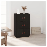 vidaXL Skříň highboard černá 67 x 40 x 108,5 cm masivní borové dřevo