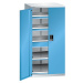 LISTA Zásuvková skříň s otočnými dveřmi, výška 1450 mm, 2 police, 3 zásuvky, nosnost 200 kg, svě