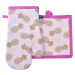 Kuchyňský SET rukavice/chňapka LINDA, růžová, 19x30 cm/20X20 cm , 100% bavlna