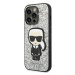 Karl Lagerfeld KLHCP14XGFKPG hard silikonové pouzdro iPhone 14 PRO MAX 6.7" silver Glitter Flake