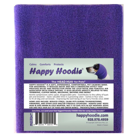 Happy Hoodie - uklidňující čelenka pro psy a kočky Barva: Fialová, Velikost: L