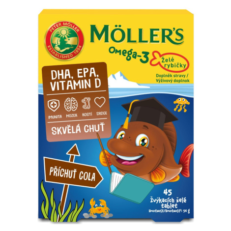 Mollers Omega-3 Želé rybičky Cola 45 želé tablet