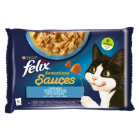 Felix Sensations Sauces výběr z ryb v omáčce - s treskou, sardinkami a zeleninou 4 x 85 g