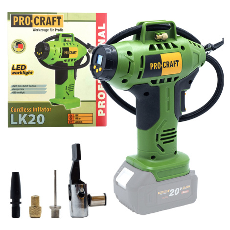 Procraft LK20 20V - akumulátorový kompresor (bez akumulátoru a nabíječky)