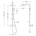 MEXEN/S CQ54 sprchový sloup s termostatickou baterií, černá / chrom 772505495-71