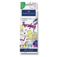 Popisovač Faber-Castell Goldfaber Sketch Dual Marker Kawaii sada, 6 barev Faber-Castell