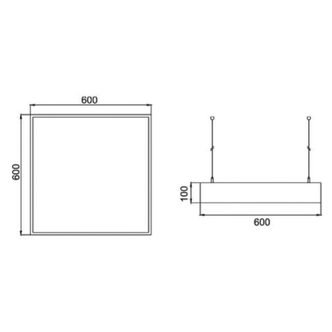 BRUMBERG BRUMBERG LED závěsné svítidlo Biro Square on/off, černé, 4000K