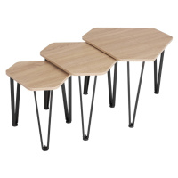tectake 404734 odkládací stolek torquay – set - Industrial světlé dřevo, dub Sonoma - Industrial