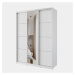 Šatní skříň NEJBY BARNABA 150 cm s posuvnými dveřmi, zrcadlem, 4 šuplíky a 2 šatními tyčemi, bíl