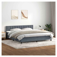 vidaXL Box spring postel s matrací tmavě šedá 180x210 cm samet