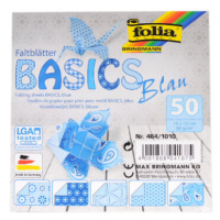 Origami papír Basics 80 g/m2 - 10 × 10 cm, 50 archů - modrý