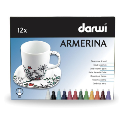 DARWI ARMERINA fixy na porcelán bez vypalování - sada 12 × 6 ml/2 mm