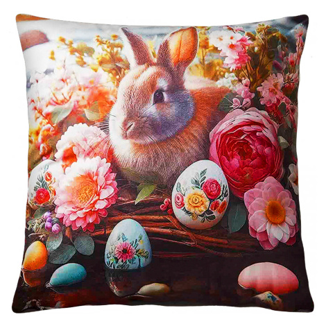 Velikonoční polštář HELLO BUNNY VIII. 40x40 cm  Mybesthome Varianta: Povlak na polštář s prošíva Decora