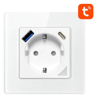 Avatto N-WOT10-USB-W USB and USB-C TUYA Smart WiFi Wall Socket (White)