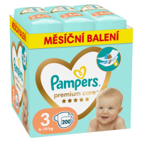 PAMPERS Premium Care monthly velikost 3 plenky 6-10kg 200 ks