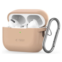 Pouzdro TECH-PROTECT SILICONE HOOK APPLE AIRPODS PRO 1 / 2 CAFE LATTE (5906302313280)