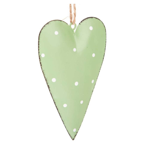 Sada 3 zelených kovových závěsných dekorací Dakls Dotty Heart