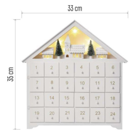 EMOS Adventní LED kalendář SMARA bílý/teplý bílý