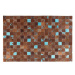 Hnědý kožený patchwork koberec 140x200cm ALIAGA, 41416