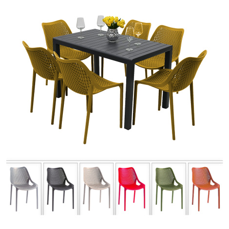 Zahradní sestava DUBLIN/ASTOR 1+6 (různé barvy) červená