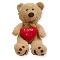 Plyšový medvídek Velký medvídek na dárek 70 cm Béžový srdíčkem I Love You