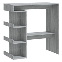 Barový stůl s úložným regálem šedý dub sonoma 100 × 50 × 101,5 cm, 812961
