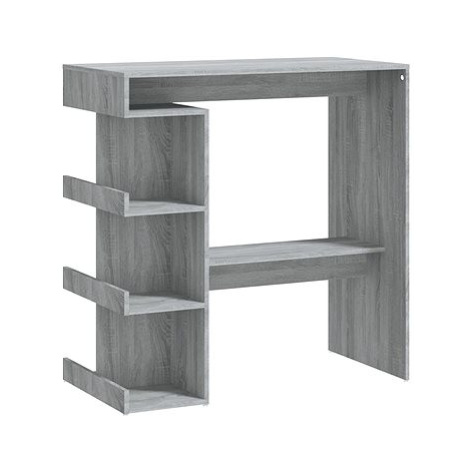 Barový stůl s úložným regálem šedý dub sonoma 100 × 50 × 101,5 cm, 812961 SHUMEE