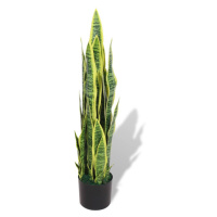 vidaXL Umělá rostlina sansevieria s květináčem 90 cm zelená