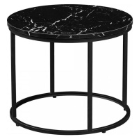 Tempo Kondela Konferenční stolek GAGIN - černý mramor/černý kov + kupón KONDELA10 na okamžitou s