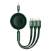 Baseus Bright Mirror 3, USB kabel 3 v 1 pro micro USB / USB-C / Lightning 66W / 2A 1,1 m (zelený