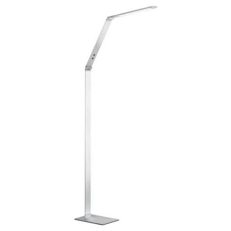 LED stmívatelná stojací lampa ve stříbrné barvě (výška 133 cm) Geri – Fischer & Honsel