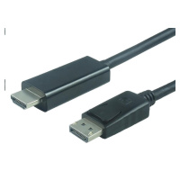 PREMIUMCORD Kabel DisplayPort 1.2 na HDMI 2.0, pro rozlišení 4Kx2K@60Hz, 3m