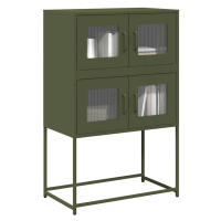 vidaXL Skříň highboard olivově zelená 68x39x107 cm ocel