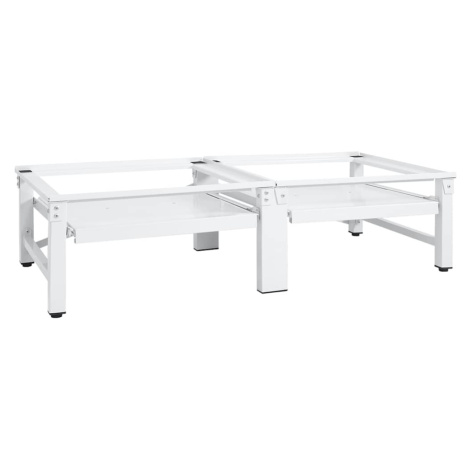 vidaXL Podstavec pod pračku a sušičku s výsuvnými policemi bílý