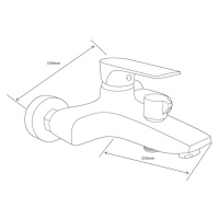 MEXEN/S Axel R62 vanová baterie s příšlušenstvím, chrom 7383R62-00