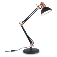 Ideallux Stolní lampa Wally s kloubovým ramenem, černá/měď