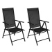 Skládací zahradní židle 2 ks hliník a textilen černé 41730