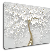 Impresi Obraz Bílý strom s květinami - 60 x 40 cm