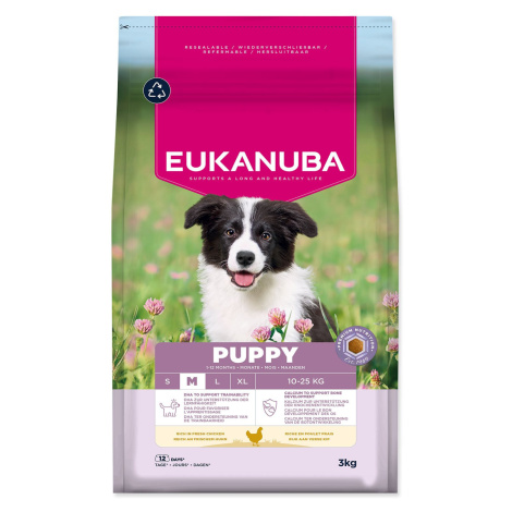 Eukanuba Krmivo Puppy Medium rich in fresh chicken 3kg