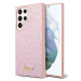 Kryt Guess Samsung Galaxy S23 Ultra pink hard case Glitter Script (GUHCS23LHGGSHP)